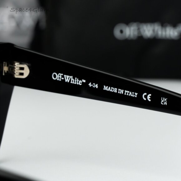Off-White Men Sunglasses Black Grey Cat Eye OERI13L HAMPTON 1077 NEW AUTHENTIC - Picture 7 of 11